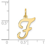 Carica l&#39;immagine nel visualizzatore di Gallery, 14K Yellow Gold Initial Letter F Cursive Script Alphabet Pendant Charm
