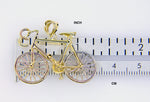 Kép betöltése a galériamegjelenítőbe: 14k Gold Two Tone Large Bicycle Moveable 3D Pendant Charm - [cklinternational]
