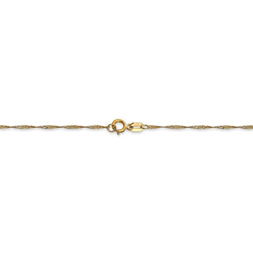 14K Yellow Gold 1mm Singapore Twisted Bracelet Anklet Choker Necklace Pendant Chain