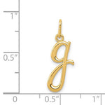 이미지를 갤러리 뷰어에 로드 , 14K Yellow Gold Lowercase Initial Letter G Script Cursive Alphabet Pendant Charm
