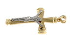 Lataa kuva Galleria-katseluun, 14k Gold Two Tone Large Cross Crucifix Pendant Charm
