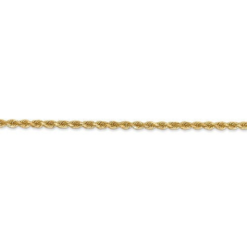 14k Yellow Gold 2.25mm Diamond Cut Rope Bracelet Anklet Choker Necklace Chain Lobster Clasp