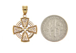 Charger l&#39;image dans la galerie, 14k Yellow Gold Celtic Knot Cross Pendant Charm
