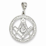Carica l&#39;immagine nel visualizzatore di Gallery, 14k White Gold Masonic Pendant Charm
