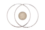Lataa kuva Galleria-katseluun, 14K White Gold 50mmx1.35mm Square Tube Round Hoop Earrings
