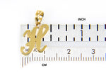 Load image into Gallery viewer, 14K Yellow Gold Script Initial Letter H Cursive Alphabet Pendant Charm
