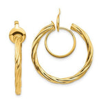 Lataa kuva Galleria-katseluun, 14k Yellow Gold Non Pierced Clip On Round Twisted Hoop Earrings 24mm x 2mm
