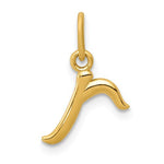 Afbeelding in Gallery-weergave laden, 14K Yellow Gold Lowercase Initial Letter R Script Cursive Alphabet Pendant Charm
