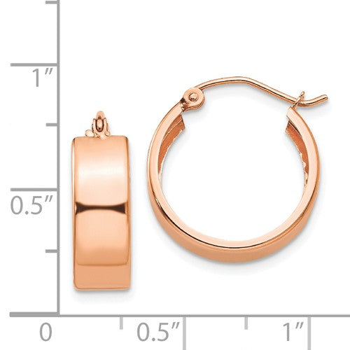 14K Rose Gold 17mm x 5.5mm Classic Round Hoop Earrings