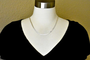 Sterling Silver 3.25mm Herringbone Bracelet Anklet Choker Necklace Pendant Chain