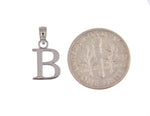 Load image into Gallery viewer, 14K White Gold Uppercase Initial Letter B Block Alphabet Pendant Charm
