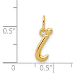 Afbeelding in Gallery-weergave laden, 10K Yellow Gold Lowercase Initial Letter I Script Cursive Alphabet Pendant Charm
