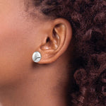 Kép betöltése a galériamegjelenítőbe: 14k White Gold 12mm Button Polished Post Stud Earrings
