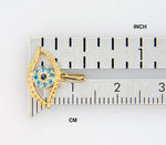 Carregar imagem no visualizador da galeria, 14K Yellow Gold Blue Cubic Zirconia CZ Eye Pendant Charm
