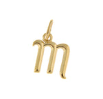 Lataa kuva Galleria-katseluun, 14K Yellow Gold Lowercase Initial Letter M Script Cursive Alphabet Pendant Charm
