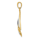 Load image into Gallery viewer, 14k Yellow Gold Enamel Blue White Sailboat Pendant Charm
