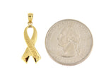 Kép betöltése a galériamegjelenítőbe: 14k Yellow Gold Awareness Ribbon Survivor Pendant Charm
