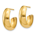 Lataa kuva Galleria-katseluun, 14K Yellow Gold 18mm x 6.75mm Bangle J Hoop Earrings
