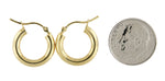 Załaduj obraz do przeglądarki galerii, 14K Yellow Gold 15mm x 3mm Classic Round Hoop Earrings

