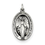 이미지를 갤러리 뷰어에 로드 , Sterling Silver Blessed Virgin Mary Miraculous Medal Oval Pendant Charm
