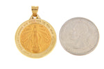 Charger l&#39;image dans la galerie, 14k Yellow Gold Blessed Virgin Mary Miraculous Round Pendant Charm
