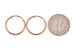 Φόρτωση εικόνας στο εργαλείο προβολής Συλλογής, 14K Rose Gold 15mm x 1.5mm Endless Round Hoop Earrings
