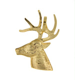 Cargar imagen en el visor de la galería, 14k Yellow Gold Deer Head Chain Slide Open Back Pendant Charm
