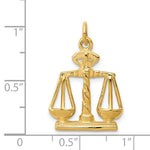 Lataa kuva Galleria-katseluun, 14k Yellow Gold Scales of Justice Open Back Pendant Charm - [cklinternational]
