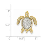 Załaduj obraz do przeglądarki galerii, 14k Gold Two Tone Turtle Chain Slide Pendant Charm
