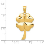Carregar imagem no visualizador da galeria, 14k Yellow Gold Good Luck Four Leaf Clover Pendant Charm

