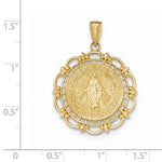 Загрузить изображение в средство просмотра галереи, 14k Yellow Gold Blessed Virgin Mary Miraculous Medal Pendant Charm
