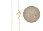 이미지를 갤러리 뷰어에 로드 , 14k Yellow Gold 0.60mm Thin Cable Rope Necklace Pendant Chain

