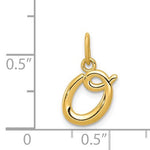 Afbeelding in Gallery-weergave laden, 14K Yellow Gold Lowercase Initial Letter O Script Cursive Alphabet Pendant Charm
