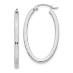 Load image into Gallery viewer, 14k White Gold 30mm x 17mm x 2mm Oval Hoop Earrings
