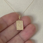 Load and play video in Gallery viewer, 14k Yellow Gold Florida Key West Mile 0 Marker Travel Pendant Charm
