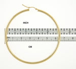 Φόρτωση εικόνας στο εργαλείο προβολής Συλλογής, 14K Yellow Gold 65mm x 3mm Lightweight Round Hoop Earrings
