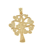 Ladda upp bild till gallerivisning, 14k Yellow Gold and Rhodium Tree of Life Hearts Pendant Charm
