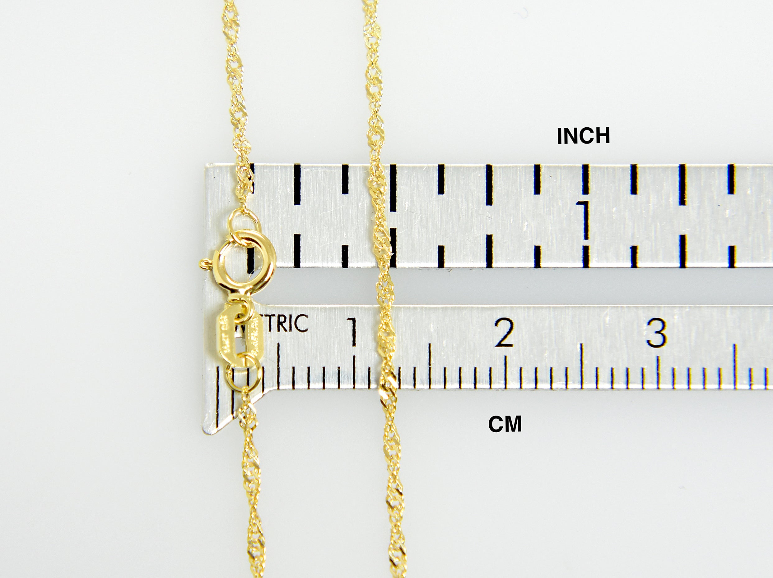 14k Yellow Gold 1.10mm Singapore Twisted Bracelet Anklet Necklace Choker Pendant Chain