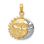 Cargar imagen en el visor de la galería, 14k Gold Two Tone Sun and Moon Pendant Charm
