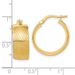 Cargar imagen en el visor de la galería, 14K Yellow Gold 19mmx18mmx8mm Modern Contemporary Round Hoop Earrings
