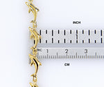 將圖片載入圖庫檢視器 14k Yellow Gold Dolphin Bracelet 7 inch
