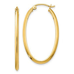 Załaduj obraz do przeglądarki galerii, 14k Yellow Gold Classic Polished Oval Hoop Earrings
