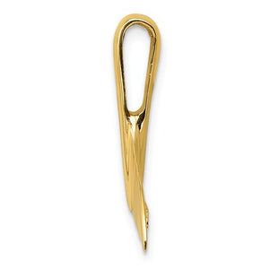 14k Yellow Gold Whale Tail Chain Slide Pendant Charm