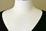 Carregar imagem no visualizador da galeria, 14K Yellow Gold 0.42mm Thin Curb Bracelet Anklet Choker Necklace Pendant Chain
