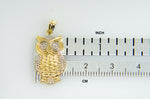 Kép betöltése a galériamegjelenítőbe: 14k Yellow Gold and Rhodium Owl Pendant Charm
