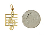 Lataa kuva Galleria-katseluun, 14k Yellow Gold Music Treble Clef Symbol Pendant Charm
