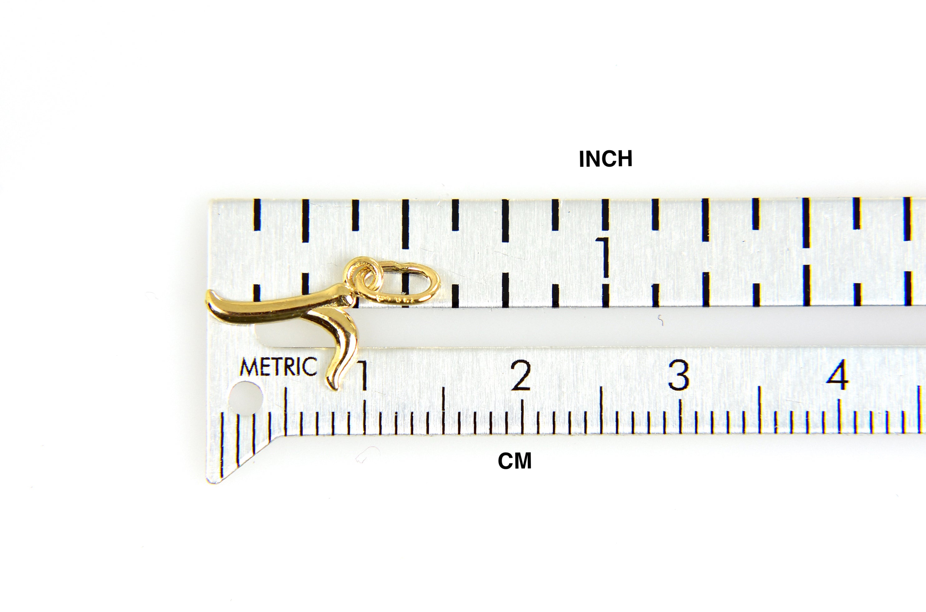 14K Yellow Gold Lowercase Initial Letter R Script Cursive Alphabet Pendant Charm