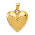 將圖片載入圖庫檢視器 14k Yellow Gold Small Puffy Heart 3D Pendant Charm
