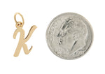 Load image into Gallery viewer, 14k Yellow Gold Script Letter K Initial Alphabet Pendant Charm
