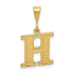 Carregar imagem no visualizador da galeria, 14K Yellow Gold Uppercase Initial Letter H Block Alphabet Pendant Charm
